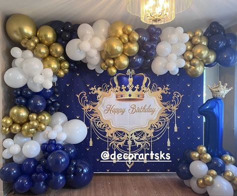 Royal Prince Birthday Theme, Prince Themed Birthday Party, Royal Themed Birthday Party, Royal Theme Party, Royal Prince Birthday Party, First Birthday Decorations Boy, Prince Birthday Theme, Prince Baby Shower Theme, Prince Birthday Party