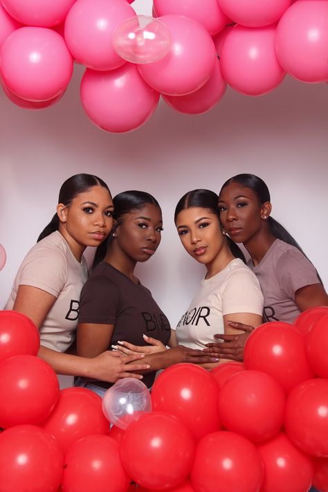 BNOIR , Valentine’s Day Photoshoot red and pink heart shape balloon garland Valentines Day Shoot Black Women, Vday Photoshoot, Valentines Day Shoot, Photoshoot Black Women, Vday Shoot, Valentines Baby Photos, Valentines Shoot, Valentines Photoshoot, Makeup Shoot