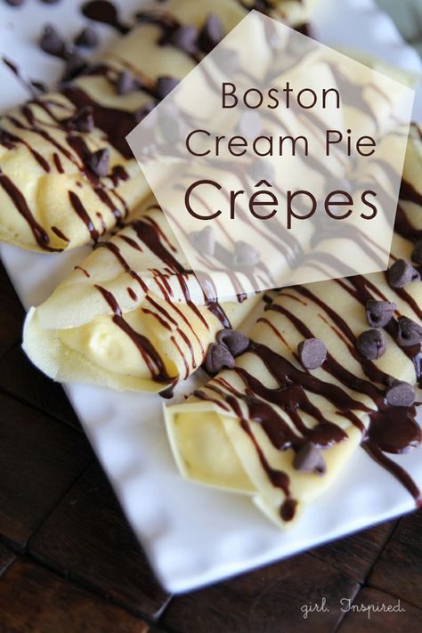 Dessert Crepes, Sweet Crepes Recipe, Breakfast Crepes, Crepes And Waffles, Sweet Crepes, Boston Cream Pie, Boston Cream, Crepe Recipes, Dessert Lover