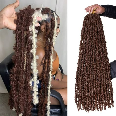 Amazon.com : ZRQ 30 Inch Brown Butterfly Locs Crochet Hair 6 Packs Pre-Looped Long Distressed Butterfly Faux Locs Hair Synthetic Soft Locs Hair Goddess Locs Crochet Braiding Hair Extensions (30 Inch, 30#） : Beauty & Personal Care Dred Loc Full Wigs, Soft Loc Wig, Butterfly Loc Crochet Hair, Bohemian Locs Human Hair, Butterfly Locs Lace Wig, Curly Human Hair Locs, Knotless Goddess Box Braids Human Hair, Knotless Braid Jewelry, Butterfly Locs Wigs