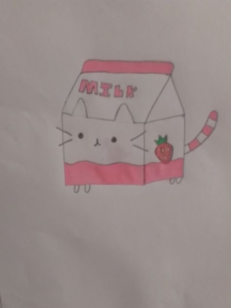 Pusheen cat cute strawberry milk Pusheen Strawberry, Strawberry Milk Carton, Milk Carton, Strawberry Milk, Pusheen, Milk