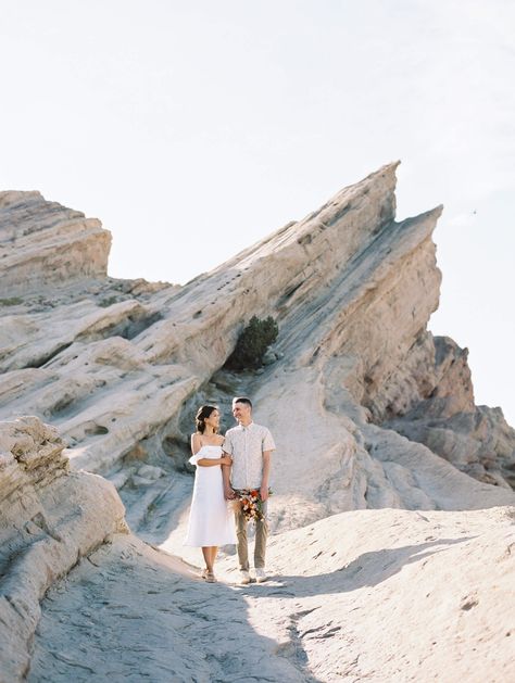 Romantic Vasquez Rocks Engagement Session | Lauren + Scott — Los Angeles Fine Art Film Wedding Photographer | Rebecca Maas Vasquez Rocks Engagement, Vasquez Rocks Photoshoot, People At The Park, Rocks Photoshoot, Rock Photoshoot, Los Angeles Engagement Photos, Lauren Scott, Vasquez Rocks, Sentimental Wedding