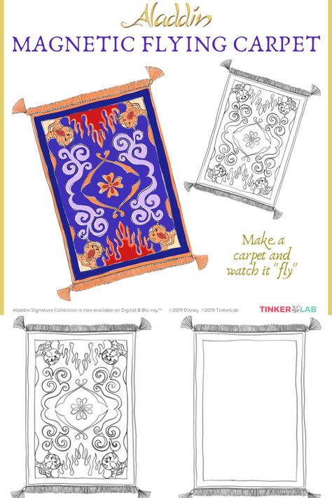 Free Printable Aladdin Flying Carpet Craft #FreePrintable #Disney #Aladdin #Craft #FlyingCarpet Aladdin Crafts For Preschool, Aladdin Activities For Kids, Aladdin Crafts For Kids, Aladdin Activities, Aladdin Printables, Aladdin Crafts, Aladdin Play, Aladdin Carpet, Aladdin Art