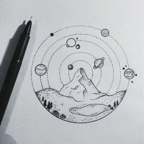 ESPAÇO E TERRA Arte Doodle, Illustration Tattoo, 강아지 그림, Artist Sketches, Disney Concept Art, Pola Sulam, Sketchbook Art, Sleeve Tattoo, Drawing Tutorials