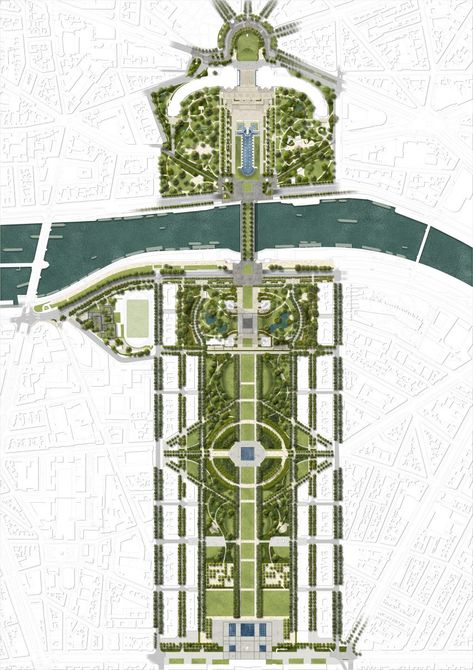 City Skylines Game, Urban Design Concept, Urban Design Plan, Urban Landscape Design, City Layout, Landscape Plan, Landscape Architecture Design, Paris City, The Eiffel Tower