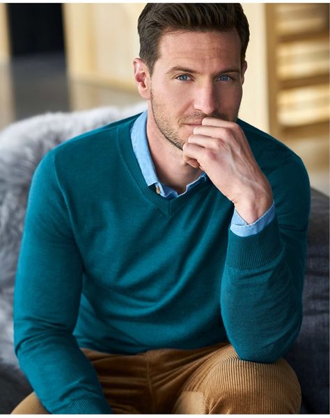 Teal Pants Outfit Men, Teal Men Outfit, Teal Sweater Outfit, Teal Pants Outfit, Green Sweater Outfit, Teal Outfits, Mens Designer Sweaters, Sweater Outfits Men, Aqua Sweater