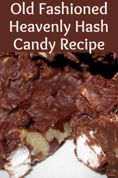 Heavenly Hash Candy, Fudge With Pecans, Heavenly Hash, Rocky Road Ice Cream, Rocky Road Fudge, Hash Recipe, Mississippi Mud, Candy Recipe, Candy Recipes Homemade