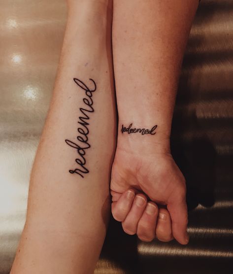 Isaiah 43:1 verse tattoo || mother daughter tattoo || redeemed || redeemed tattoo || bible tattoo || scripture tattoo || calligraphy font || saved by grace Redeemed Tattoo, Scripture Tattoos, Bible Tattoos, Verse Tattoos, Literary Tattoos, Faith Tattoo, Shape Tattoo, Muster Tattoos, Isaiah 43