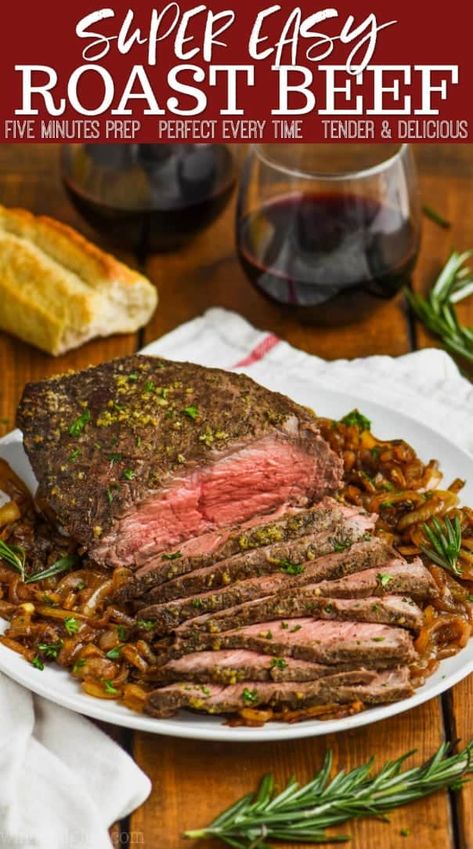 Easy Roast Beef Recipe, Top Round Roast Recipe, Traditional Christmas Dinner Menu, Bottom Round Roast Recipes, Top Round Roast Beef, Top Round Roast, Steak In The Oven, Roast Beef Recipe, Easy Roast