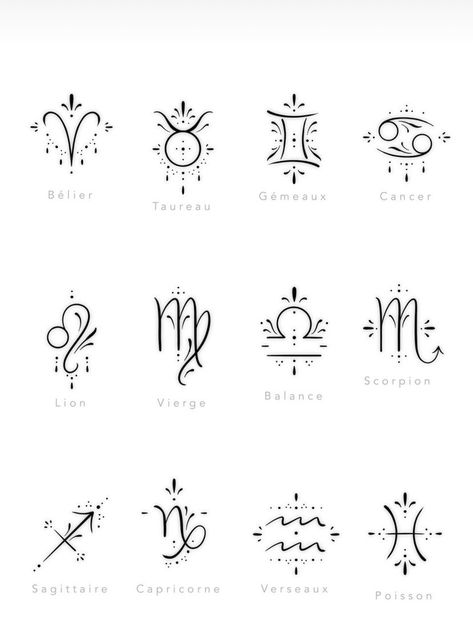 Sign Symbols Zodiac, Ornamental Zodiac Signs, Floral Sagittarius Tattoo, Zodiac Tattoos Sagittarius Woman, Small Tattoo Ideas Capricorn, Capricorn Flash Tattoo, Sagittarius Flash Tattoo, Simple Zodiac Symbols, Astrology Flash Tattoo