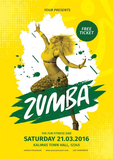 Zumba Poster Ideas, Zumba Poster, Poster Tarian, Zumba Benefits, Zumba Party, Zumba (dance), Fitness Flyer, Poster Template Free, Report Card Template