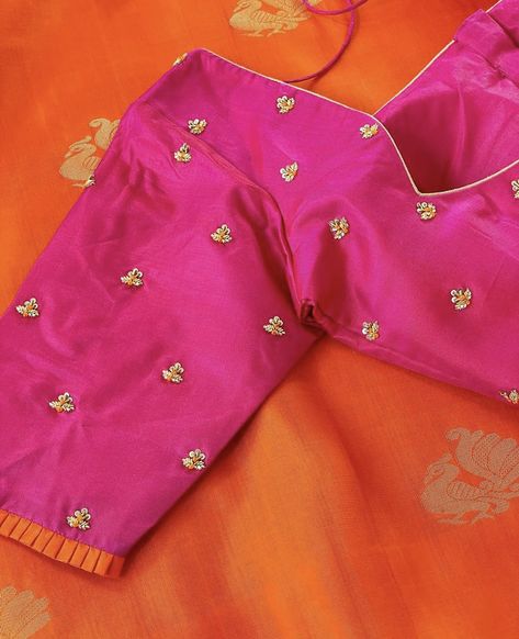 Maggam Buti Work, Butti Work Embroidery Blouse, Hand Embroidery Thread Work, Maggam Work Butis, Butties Maggam Work, Best Blouse Designs, Simple Work, New Saree Blouse Designs, Maggam Works