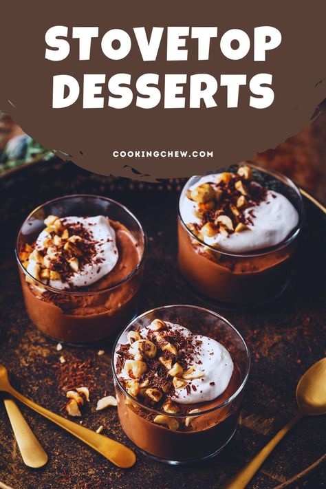 Skillet Desserts Stovetop, Stovetop Dessert Recipes, Simple Decadent Desserts, Stove Top Dessert Recipes, Stovetop Desserts Easy, Dessert Recipes Without Oven, Stove Desserts, Stovetop Cake, Desserts Without Oven