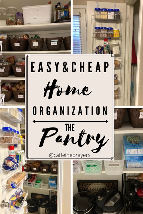 Inexpensive Pantry Organization, Realistic Pantry Organization, Cheap Pantry Organization, Cheap Home Organization, Pantry Shelf Organization, Pantry Shelf Organizer, Cheap Kitchen, Pantry Shelf, Easy Cheap