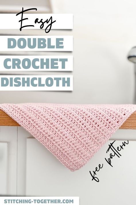 A quick and easy double crochet dishcloth pattern perfect for whipping up a stack of useful kitchen cloths. This pattern is great for beginners! Click to go directly to the free crochet pattern by Stitching Together. Knitting Dishcloth, Crochet Dishcloth Pattern, Crochet Washcloth Free, Crochet Dish Cloth Free Pattern, Dishcloth Patterns Free, Crochet Washcloth Pattern, Crochet Pumpkins, Crochet Potholder Patterns, Cross Stitch Cushion