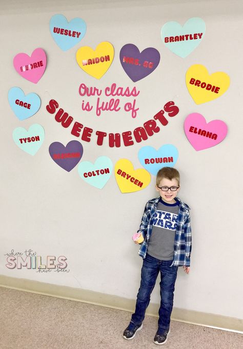 Classroom Valentine’s Day Decor for Parties or Room Doors! Valentines Classroom Decorations, Valentines Door Decorations Classroom, Valentines Classroom Door, Valentines Day Bulletin Board, February Classroom, Valentine Door Decorations, Infant Classroom, Classroom Valentines, Preschool Valentines