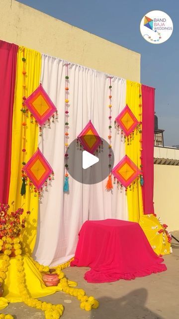 Band Baja Weddings on Instagram: "Here are 3 DIY haldi decoration backdrop ideas that you can set up all by yourself just within 3000 rs/- Check out our website for a wide variety of decoration props  Visit our website  👉www.bandbajaweddings.com 👉WhatsApp @+91 6361688188.    #haldidecor #haldidecorideas #wedding #weddingdecor #indianweddingdecor #wedmegood #haldiceremony" Low Budget Haldi Decoration, Decoration Backdrop Ideas, Diy Haldi Decor, Haldi Decoration Ideas, Haldi Decoration, Haldi Decor, Decoration Backdrop, Diwali Diy, Backdrop Ideas