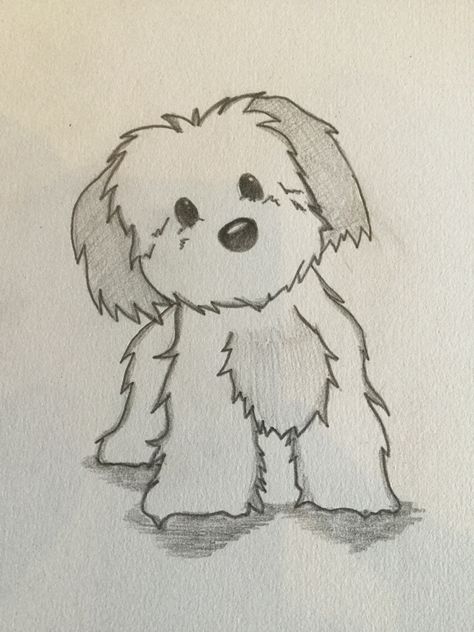 Puppy (03/2017) How To Draw A Fluffy Dog, Puppy Cute Drawing, Dog Tutorial Drawing, How To Draw A Cute Dog, How To Draw A Puppy, Cute Puppy Drawing Easy, Puppy Drawing Sketches, Drawings Of Puppies, Drawing Dogs Easy