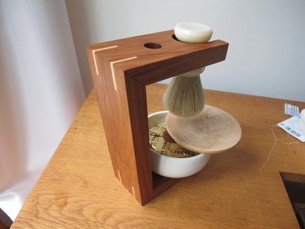 Shaving stand, Rimu and maple Shaving Stand, Wood Craft Patterns, Barber Tools, Shaving Accessories, Shaving Beard, Woodworking Inspiration, Wet Shaving, Beard Grooming, Fun Projects