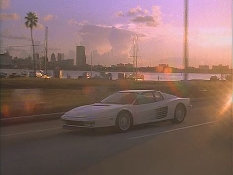 Miami Vice Ferrari, Miami Vice Testarossa, 80s Miami Vice Aesthetic, Vice City Aesthetic, Miami 80s Aesthetic, Miami Vice Aesthetic, Vice Aesthetic, Miami Vice Theme, Type Of Aesthetics