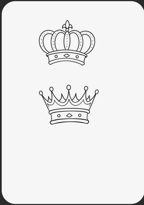 Small Crown Tattoo Design, Simple King Crown Tattoo Design, Crown Tattoo Line Art, Crown Flash Tattoo, Tattoo Crowns For Women, Crown Simple Tattoo, Queen Crown Drawing Simple, Crown Small Tattoo, King And Queen Crowns Drawings