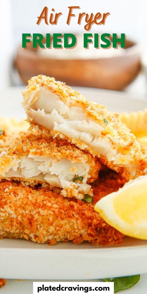 Air Fryer Fried Fish, Breaded Cod, Fish Filet, Air Fried Fish, Air Fryer Fish Recipes, Fish Fillet Recipe, Air Fryer Fish, Fish Fillets, Air Fried Food