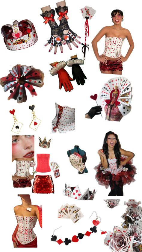 Queen of heart costume ideaa Queen Of Hearts Halloween Costume, Queen Of Hearts Halloween, Queen Of Heart, Matching Halloween Costumes, Heart Costume, Queen Of Hearts Costume, Hot Costume, Pretty Halloween Costumes, Halloween Queen