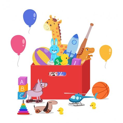 Toys Illustration, Kids Toy Boxes, Kids Play Toys, School Murals, Shop Logo Design, Children Toys, Book Illustration Art, Fabric Toys, Photo Editing Apps