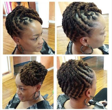 Short to medium locs Formal Loc Hairstyles, Latest Dreadlocks Styles, Short Dreadlocks Styles, Dreads Styles For Women, Long Locs, Locks Hair, Loc Hairstyles, Beautiful Dreadlocks, Short Locs Hairstyles