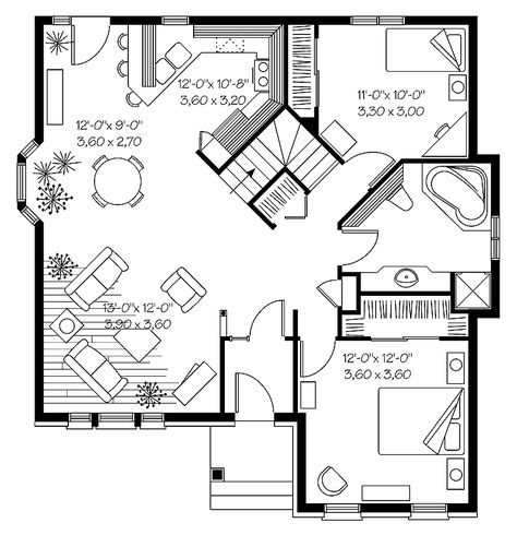 minimal architecture January 22 2016 at 07:22PM Floor Plan For Small House, Plan For Small House, Extend Kitchen, Replace Stairs, Unique Small House Plans, Tiny House Floor Plans, Cottage Plan, Home Decoration Ideas, Tiny Spaces