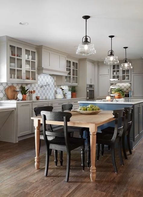 Kitchen Island With Chair Height Seating, Kitchen Island With Drop Down Table, Tables Used As Kitchen Islands, Island Bar With Dining Table, Table At The End Of Island, Kitchen Table Off Island, Kitchen Table Connected To Island, 13ft Kitchen Island, Kitchen Island Attached Table