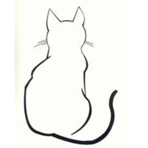 Sitting Cat Sketch                                                                                                                                                                                 More How To Draw A Cat Sitting Down, Cat Sitting From Behind Drawing, Cat Sitting Drawing, Cat From Behind, Sketch Simple, Cat Sketch, Desenho Tattoo, Cats Illustration, Silhouette Art