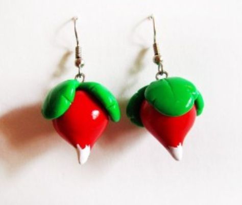 Luna Lovegood Earrings Diy, Luna Lovegood Earrings, Luna Lovegood Radish Earrings, Radish Earrings, Harry Potter Luna, Red Radish, Harry Potter Luna Lovegood, Sea Boat, Harry Potter Jewelry