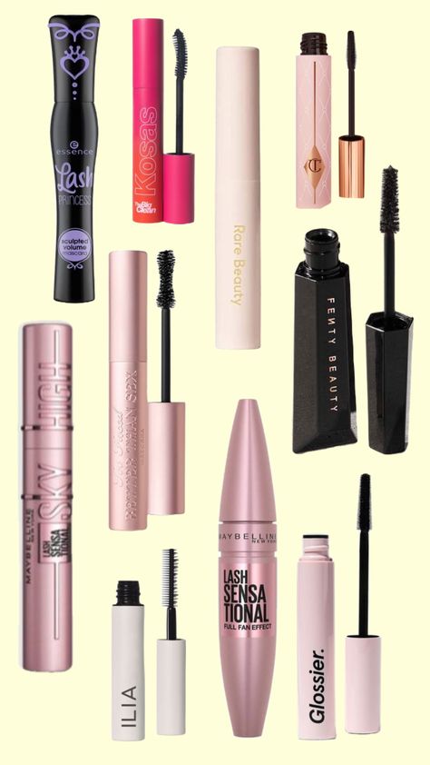 Makeup Products Mascara, Mascara Design Ideas, Best Cheap Mascara, Mascara Recommendations, Good Mascara, Mascara Collection, Cheap Mascara, Cyberpunk Makeup, Best Mascaras