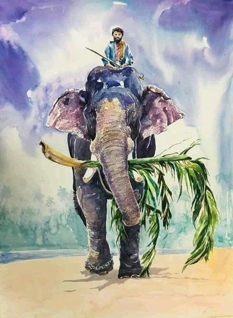 Mother Earth Drawing, Composition Painting, Watercolor Paintings Nature, Indian Art Gallery, Art Village, Watercolor Paintings For Beginners, Watercolor Elephant, Elephant Painting, Watercolor Paintings Easy