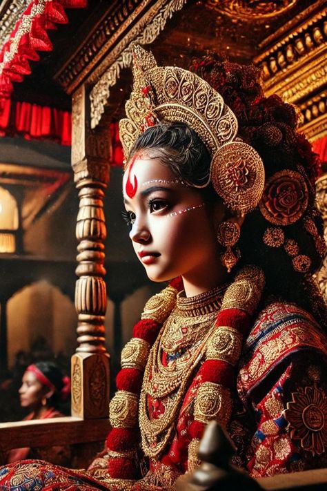 #Newari #Nepal #kumari #talejubhawani #Aesthetic # trek #tour #trip #Kathmandu Kathmandu Aesthetic, Kumari Goddess, Fashion Show Themes, Nepal Culture, Royalty Aesthetic, Nepal, Fashion Show, Royalty, Quick Saves