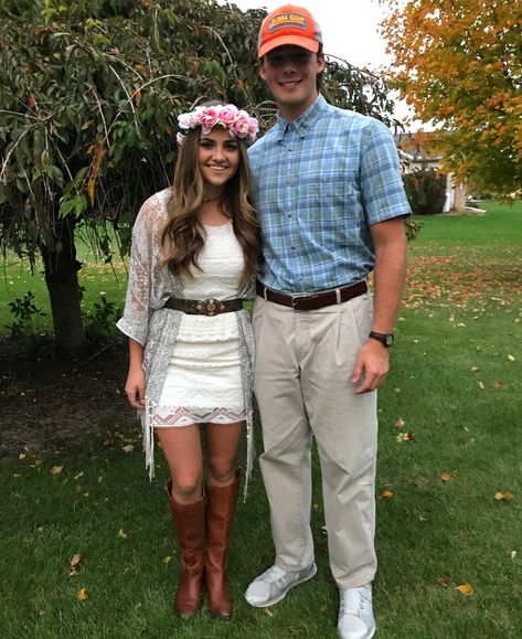 Couples Halloween Costume Ideas Tall And Short, Golfer Couple Costume, Tall And Short Halloween Costumes, Forest Gump And Jenny Costume Diy, Forest Gump And Jenny, Toddler Birthday Themes, Tall And Short, Forest Gump, Fun Costumes