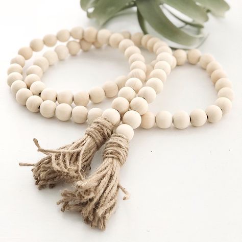 Wooden Bead Garland Farmhouse Rustic Country Tassle Prayer Beads Wall Hanging Decorations - Walmart.com - Walmart.com Fall Tray Decor, Farmhouse Boho Decor, Wood Beads Diy, Rustic Wall Hangings, Modern Christmas Decor, Wooden Bead Garland, Country Decor Rustic, Decorative Beads, Bead Garland