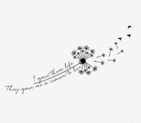 Tattoos Dandelion, Mini Tattoo Designs, Nice Tatoos, Tattoos For Moms With Kids, Tattoos For Moms, Tattoo Mom, Birthday Tattoo, Mom Tattoo Designs, Dandelion Tattoo