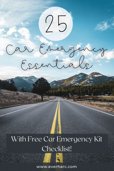 Hit the road with confidence by creating a DIY car emergency kit. Get started today with my free car emergency kit checklist PDF complete with my top 25 car emergency essentials! Emergency Kit Checklist, Minimalist Living Tips, Basic Mechanics, Emergency Essentials, Live With Intention, Household Gifts, First Time Driver, Car Emergency Kit, Life Is What Happens