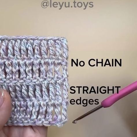 Leyu Toys | How to Chainless starting Double crochet. * No GAPS * STRAIGHT edge Achieve clean double crochet edges by starting a Chainless Double... | Instagram Crochet In Round, Crochet Edges, Toys Crochet, Crochet Tips, Straight Edges, Tutorial Video, Crochet Edging, Crochet Basics, Straight Edge