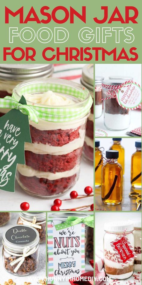 If you're looking for the best DIY Christmas gifts, you can't go wrong with these food gifts in a jar. Make all your homemade Christmas gifts in mason jars and add some free printable gift tags to create adorable presents for your friends, neighbors, teachers, and coworkers this holiday season. Mason Jar Desserts Gifts, Mason Jar Christmas Gifts For Coworkers, Mason Jar Christmas Gifts Diy, Mason Jar Mixes Gifts, Mason Jar Recipe Gifts, Gifts In A Jar Ideas Diy, Homemade Food Gifts In A Jar, Food Gifts In A Jar, Homemade Gifts In A Jar