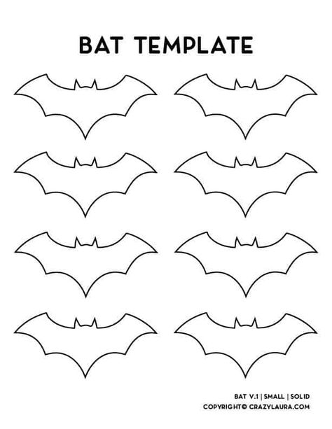 Need a free outline or stencil for all your Halloween crafts or decorations!? Check out these 4 different bat templates with both solid and dotted outlines to print off for free! Bat Outline Templates, Bat Stencil, Bat Outline, Bat Printable, Bat Template, October Lessons, Royal Icing Templates, Macaron Template, Icing Transfers