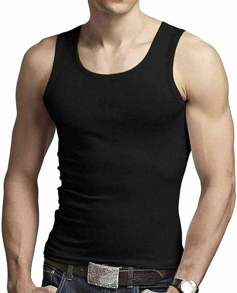 COSHAL® Men's Cotton Vests Tank Tops Sleeveless Plain Breathable Slim Fit Summer Top Vest Everyday Athletic wear, Easy Fit Men Workout Shirts Men Workout, Gym Vests, Gym Outfit Men, Mens Workout Shirts, Fit Summer, Running Vest, Casual Tanks, Sports Vest, Cotton Vest