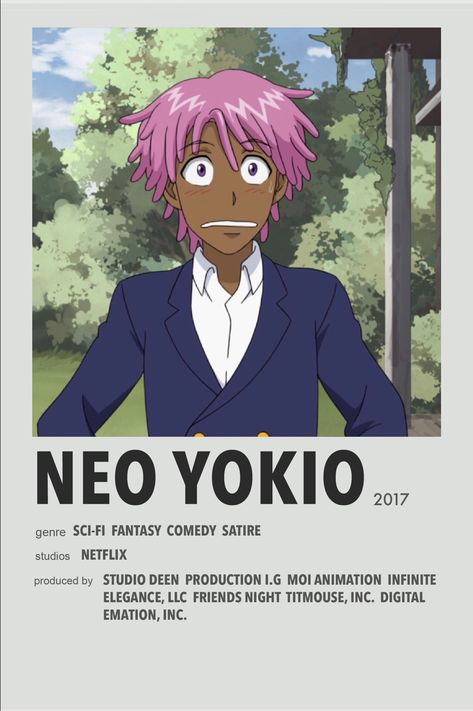 Neo Yokio minimal anime poster Neo Yokio Wallpaper, Neo Yokio, Minimalistic Anime Poster, Japanese Anime Movies, Tv Shows Posters Anime, Another Anime Poster, Japanese Anime Movie Poster, Movie Character Posters, Japanese Animated Movies