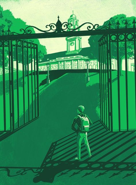 School Gate | Pat Kinsella Illustration School Gates, School Gate, Gate City, Background Reference, Epic Drawings, Pop Illustration, School Illustration, People Figures, Conceptual Illustration