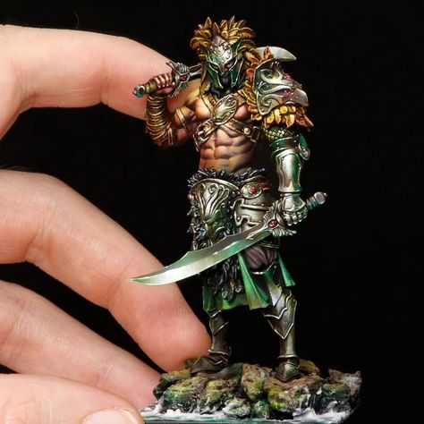 Miniature Figures Fantasy, Model Painting, Fantasy Figurine, Warhammer Figures, Warhammer Paint, Fantasy Figures, Dungeons And Dragons Miniatures, Digital Sculpture, Dnd Miniatures