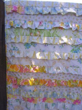 Ruffle Quilt, Pdf Quilt Pattern, Vintage Sheets, Rag Quilt, Quilting Crafts, Vintage Quilts, Beautiful Quilts, Quilt Blanket, Quilt Inspiration