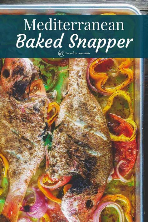 Ready in about 30 mins, this easy baked red snapper with bold Mediterranean flavors, fresh herbs, and bell peppers is a must-try fish dinner! Get the recipe today! Whole Red Snapper Recipes Baked, Whole Snapper Fish Recipes, Roasted Snapper, Red Snapper Recipes Baked, Whole Red Snapper Recipes, Snapper Recipes Baked, Grilled Snapper, Red Snapper Recipe, Baked Snapper