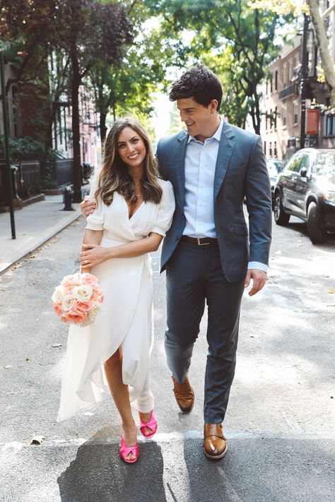 Elopement City Hall, Hall Wedding Dress, Elopement City, City Hall Wedding Dress, Courthouse Wedding Dress, Nyc Elopement, Wedding Dress Ideas, Civil Wedding Dresses, Royal Wedding Dress